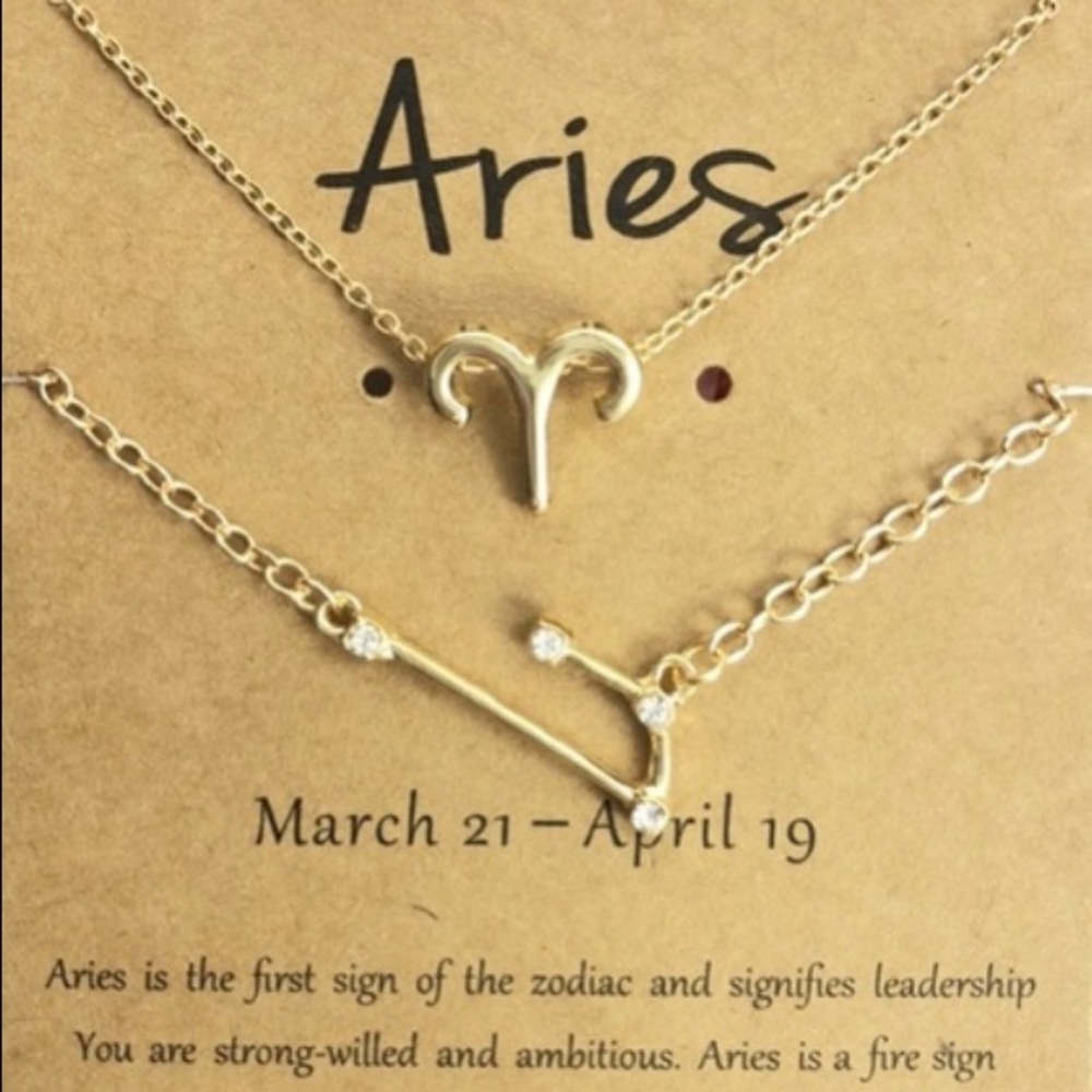 ♈️ Aries zodiac signed Necklace +Bracelet +Card